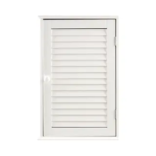 Premier Brands of America Shutter White Wood Wall Cabinet, color White, size H57 x D17 x W39