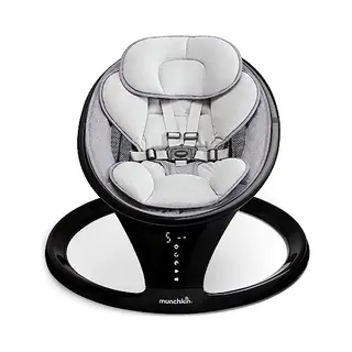 Munchkin Electric Baby Swing | Bluetooth Enabled Baby Bouncer Chair & Rocker | Portable Rocker & Gentle Bouncing Chair With Motion And Sounds| Black