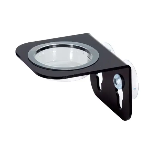 Habistat Single Arboreal Feeding Ledge – Suction Cup Mounted Reptile Food & Water Platform With Clear Clip-In Cups thumbnail
