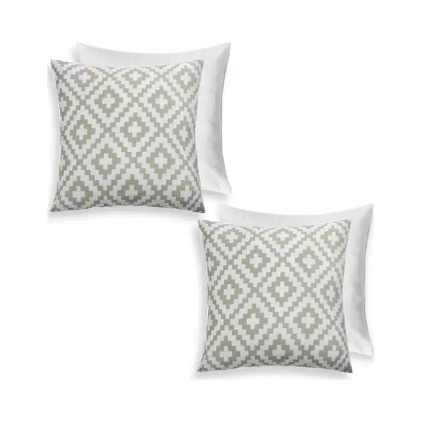 Brentfords Outdoor Filled Cushions With Covers Geometric Print, Outdoor Garden Furniture Pillow Super Soft Comfy Cushion Pads With Covers 2 Pack, thumbnail