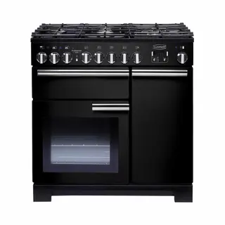 Rangemaster Professional Deluxe 90 Dual Fuel Freestanding cooker Electric Gas Black