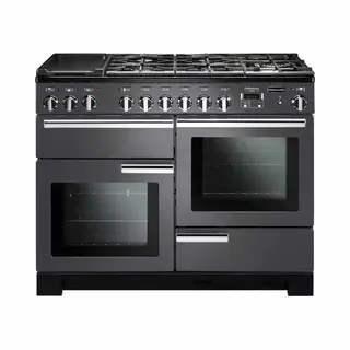 Rangemaster Professional Deluxe 110 Dual Fuel Freestanding cooker Electric Combi Black, Grey