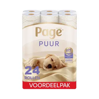 Page® Toiletpapier - Puur Wc Papier - 24 Rollen - Ultieme Verzorging Voor De Huid - Voordeelverpakking