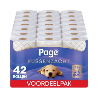 Page® Toiletpapier - Kussenzacht Wc Papier - 42 Rollen - Ultiem Comfort - Voordeelverpakking