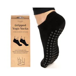 Myga Grip Yoga Socks In Black | Size, Medium