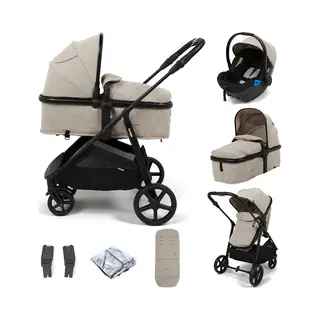 Puggle Monaco Xt 2-in-1 Pushchair With Adjustable Handle Travel System - Cashmere
