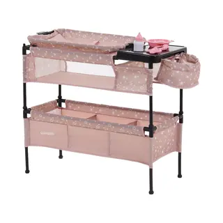 Puggle 3-In-1 Dolls Cot, Changing & Feeding Station - Scattered Stars Pink