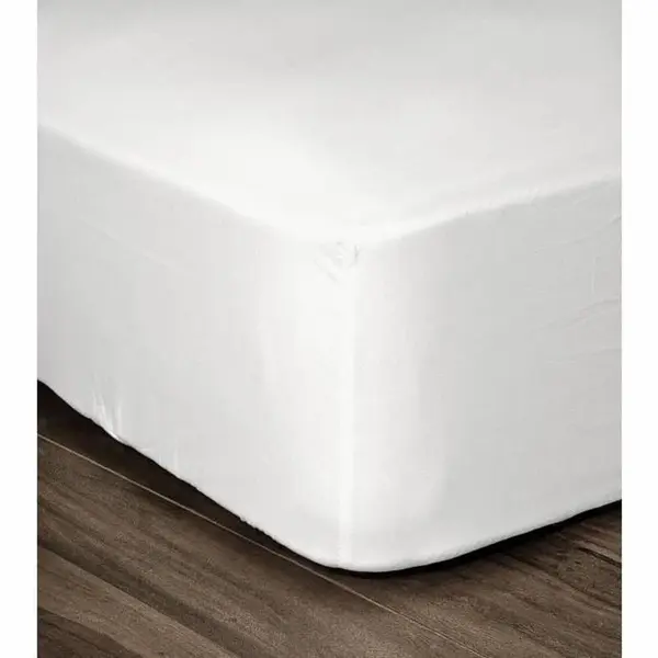 Les Tendances Lovely Home Drap Housse 100% Coton 90x190x30 Cm Blanc thumbnail