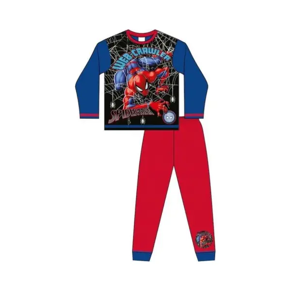Spider-Man Spiderman Pyjama - Blauw Met Rood - Spider Man Webcrawler Pyama - Maat 122/128 thumbnail