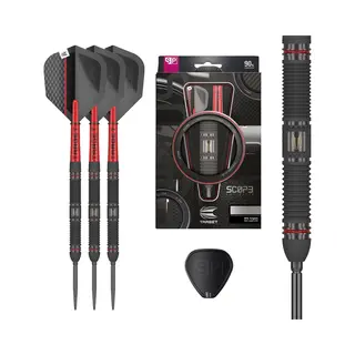 Target Darts Scope Steel Tip Swiss Point Darts, 90% Tungsten Dart Set, Barrel 01-25G | Steel Tip Dart Sets, Red & Black Darts, Professional Dart Set
