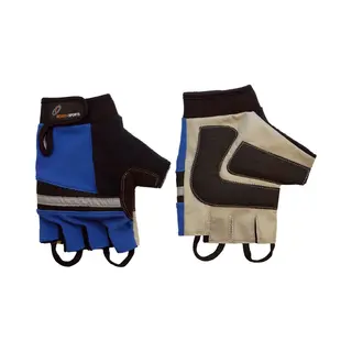 Merkloos Able2 Rolstoelhandschoenen Blauw– Maat Xs – Leren Halve Vingerhandschoenen Met Grip