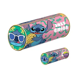 Grindstore Disney Lilo And Stitch Pencil Case (Just Chill Design) Barrel Pencil Case For Stationery And Pencil Set - Official Merchandise