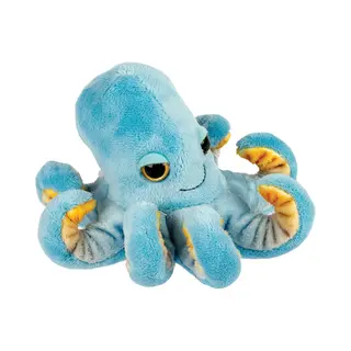 Suki Gifts Pluche Inktvis/octopus Knuffeldier - Cute Eyes - Blauw - 15 Cm - Hoge Kwaliteit