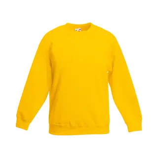 Fruit Of The Loom Classic 80 20 Set-In Sweatshirt In Yellow | Size, 9-10 Years