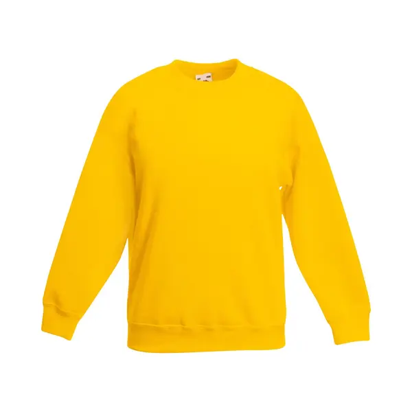 Fruit Of The Loom Classic 80 20 Set-In Sweatshirt In Yellow | Size, 9-10 Years thumbnail