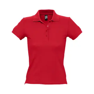 Sol'S Women's People Pique Short-Sleeved Polo Shirt In Red | Size, Xl