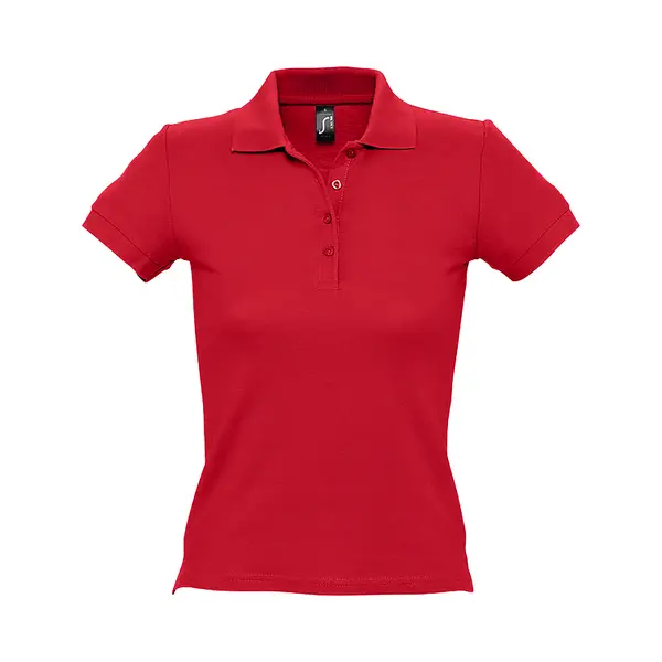 Sol'S Women's People Pique Short-Sleeved Polo Shirt In Red | Size, Xl thumbnail
