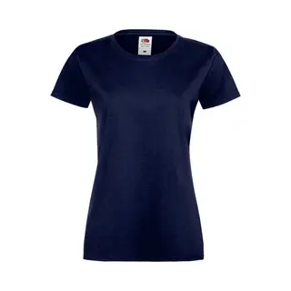 Fruit Of The Loom Lady-Fit Dames Sofspun® T-shirt - Donker Marineblauw - Xxl