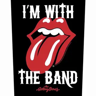 The Rolling Stones Back Patch Im With The Band Official Black Sew On 36cm X 29cm | Size, 36 Cm X 29 Cm