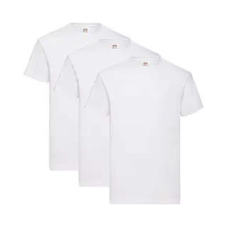 3 Pack - Fruit Of The Loom - Shirts - Kids - Ronde Hals - Maat 104 - Wit