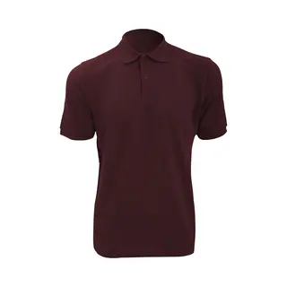 Russell Men's Ripple Collar & Cuff Short Sleeve Polo Shirt In Burgundy | Size, 4XL