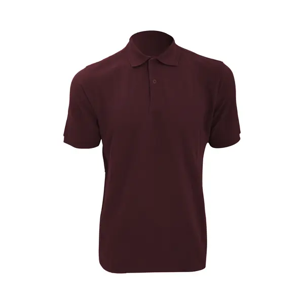 Russell Men's Ripple Collar & Cuff Short Sleeve Polo Shirt In Burgundy | Size, 4XL thumbnail