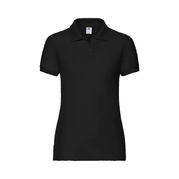 Fruit Of The Loom Women's Lady Fit Short-Sleeved Polo Shirt In Black | Size, Xl thumbnail