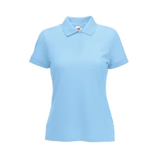 Fruit Of The Loom Women's Lady Fit Short-Sleeved Polo Shirt In Blue | Size, Large