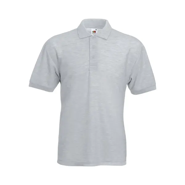 Fruit Of The Loom Men's 65 35 Pique Short Sleeve Polo Shirt In Grey | Size, Small thumbnail