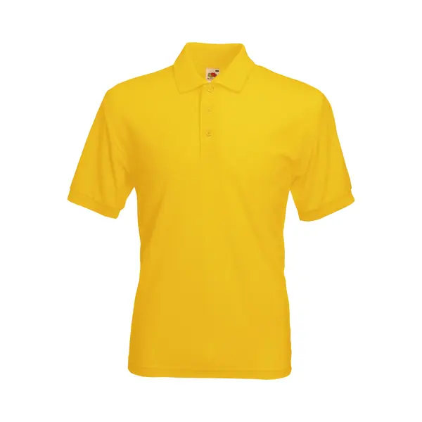 Fruit Of The Loom Men's 65 35 Pique Short Sleeve Polo Shirt In Yellow | Size, Medium thumbnail