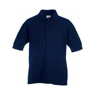Fruit Of The Loom Kinder-Poloshirt, Kurzärmelig, Unisex, 65% Polyester, 35% Baumwolle, Dunkles Marineblau, 164 Cm