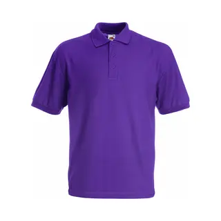 Fruit Of The Loom Pique Short-Sleeved Polo Shirt In Purple | Size, 12-13 Years