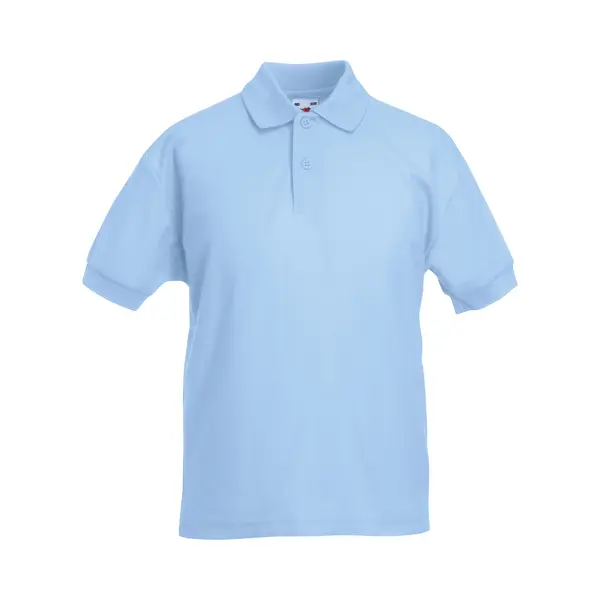 Fruit Of The Loom Pique Short-Sleeved Polo Shirt In Blue | Size, 9-10 Years thumbnail