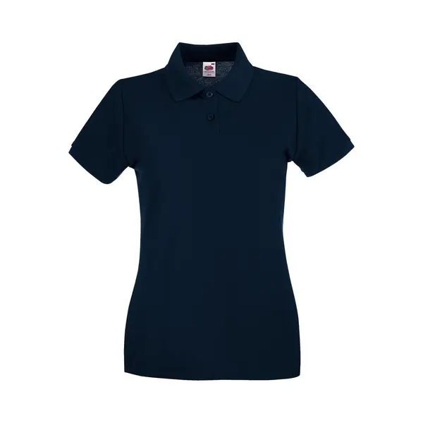 Fruit Of The Loom Women's Premium Fitted Short-Sleeved Polo Shirt In Mid Navy | Size, Xs thumbnail