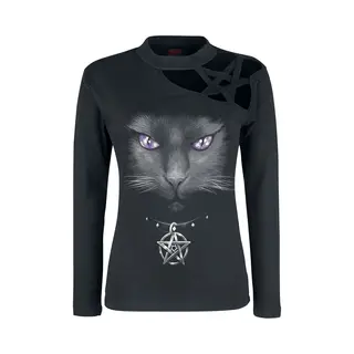 Spiral Black Cat Langarmshirt Schwarz In Xl