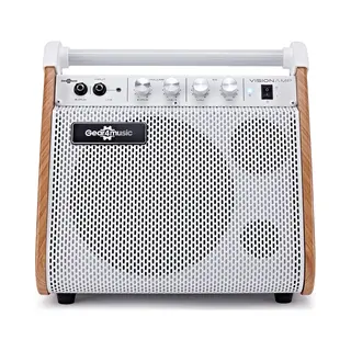 Gear4Music Visionamp Schlagzeug Elektronisch Und Keyboard Verstärker Tragbares E-Drum Amp 50W - Weiß