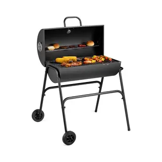 VonHaus Men's Portable Barrel Charcoal Bbq & Smoker In Black