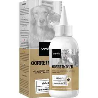 Animigo Ohrreiniger Für Hunde & Katzen - 250ml Ohrentropfen - Teebaumöl, Lavendelöl, Salicylsäure, Hamamelis Extrakt & Aloe Vera - Für
