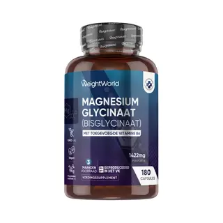Weight World WeightWorld Magnesium Bisglycinaat Capsules - 1420 Mg - 3 Maanden Voorraad - Met Vitamine B6 - Gemaakt In Het Vk