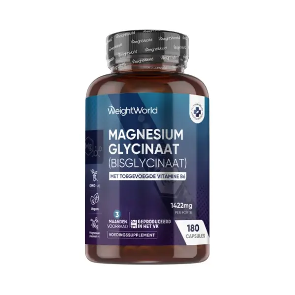 Weight World WeightWorld Magnesium Bisglycinaat Capsules - 1420 Mg - 3 Maanden Voorraad - Met Vitamine B6 - Gemaakt In Het Vk thumbnail