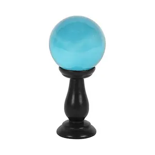 Something Different Kristallen Bol Op Houten Standaard Groenblauw Ø9cm - (hxbxd) Ca. 19, 5cm X 9cmx 9cm