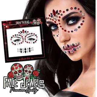 PaintGlow Face Jewels Day Of The Dead - Halloween Glitters - Halloween Kostuum - Masker - Festival Make Up