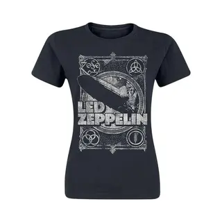 T-Shirt # S Ladies Black # Vintage Print Lz1