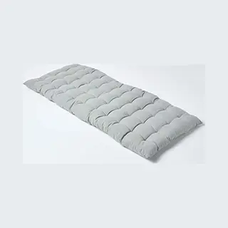 Homescapes Garden Bench Cushion Luxury 2 Seater Cotton Indoor Outdoor Pad, 108 X 42Cm In Grey