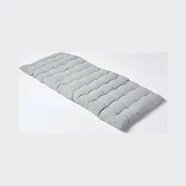 Homescapes Garden Bench Cushion Luxury 2 Seater Cotton Indoor Outdoor Pad, 108 X 42Cm In Grey thumbnail