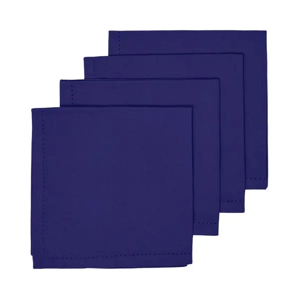 Homescapes Premium Blue Cloth Napkins, Set Of 4, Handcrafted, Plain 100% Cotton Fabric Napkins, Washable & Reusable, Dinner Table Napkins For Parties, thumbnail