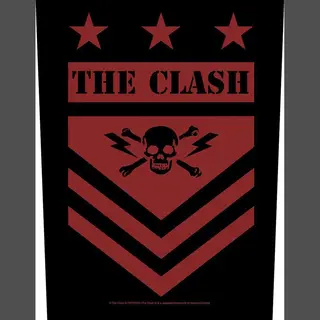 Rock Off The Clash - Military Shield Rugpatch - Zwart/Rood