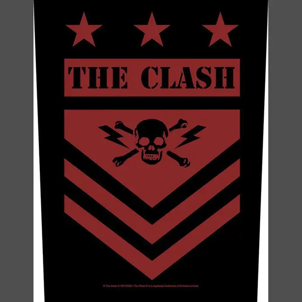 Rock Off The Clash - Military Shield Rugpatch - Zwart/Rood thumbnail