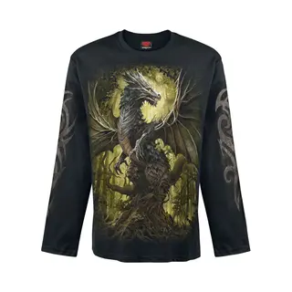 Spiral Oak Dragon Long-sleeve Shirt Black