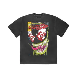 Marvel Spiderman V Is For Venom Comic Cover T Shirt In Black